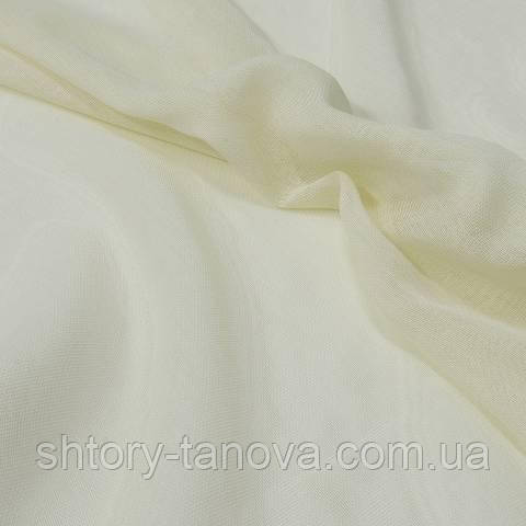 Тюль сітка з обважнювачем, однотонний кремовий, фото 1