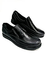 Черные мужские туфли из натуральной кожи больших размеров Berg 449N