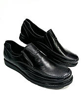 Чорні чоловічі туфлі з натуральної шкіри великих розмірів Berg 449N