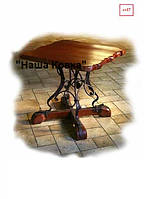 Обеденный стол деревянный с элементами ковки
