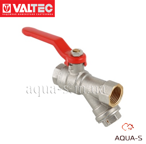 Кран комбінований Valtec DN 1/2" з вбудованим косим фільтром VT.292.N.04, фото 1