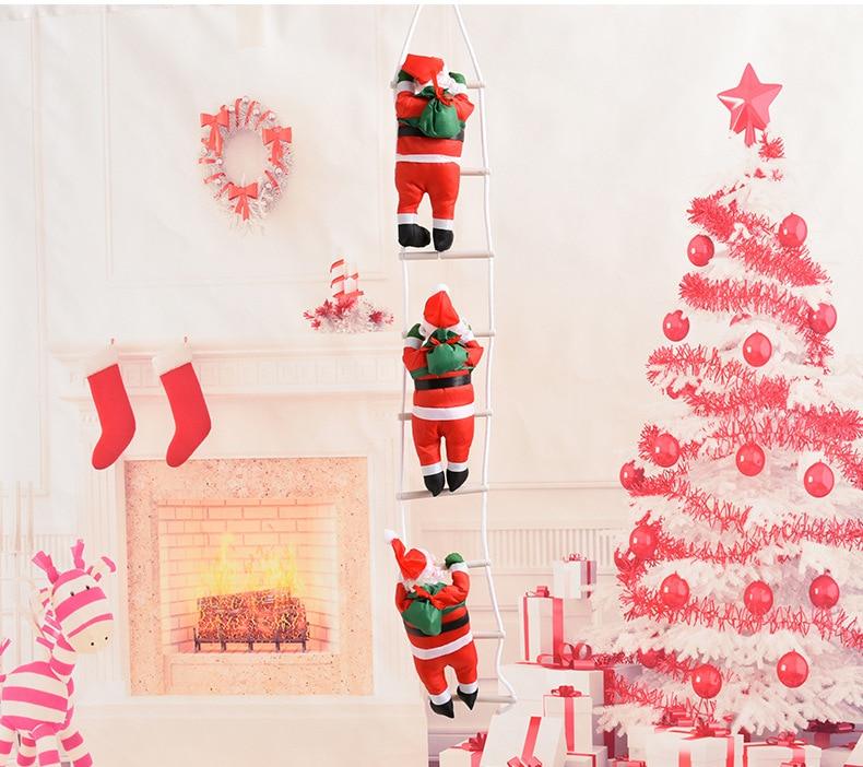 Новогодние Фигуры Деда Мороза 30 см на лестнице 1,2 метр - фигурки Санта Клауса