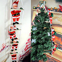 Новогодние Фигуры Деда Мороза 35 см каждой фигурки на светящейся лестнице 1 метр - фигурки Санта Клауса