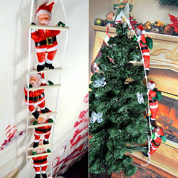 Новорічні Фігури Діда Мороза 35 см кожної фігурки на світиться сходах 1 метр - фігурки Санта Клауса