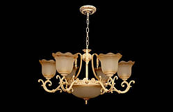 Молочна люстра в старовинному стилі 523/6+3