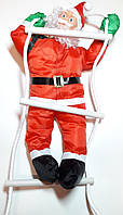 Новорічна Іграшка Підвісна Санта Клаус з Мішком Лізе по Сходах 50 см (2615 - 20), фото 1
