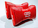 Подушка на підголовник в авто Audi червона 1 шт, фото 2