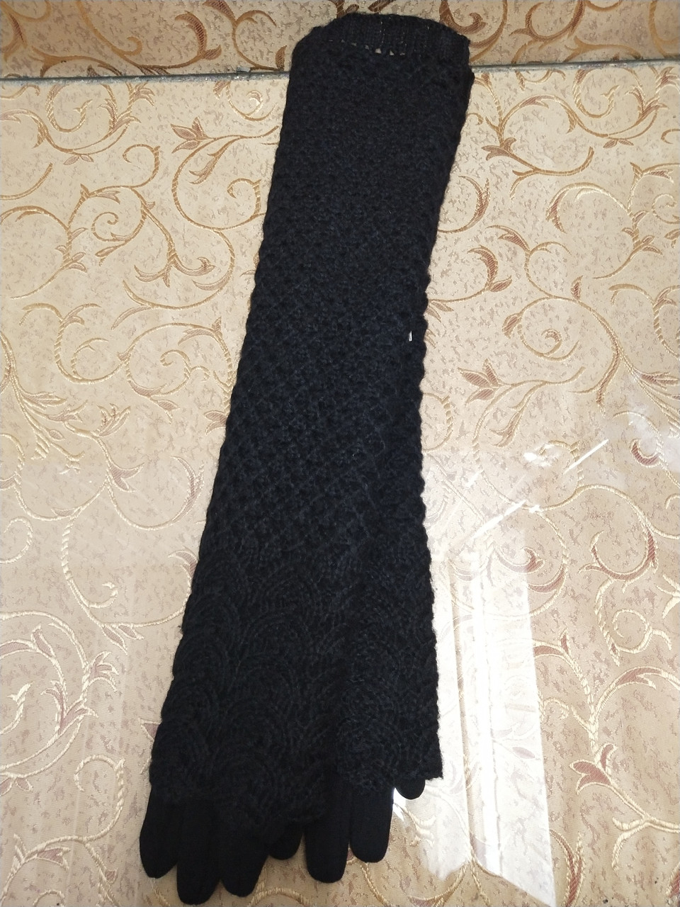 (50 cm) Довгі в'язання шерсті трикотаж жіночі рукавички тільки гуртом, фото 1