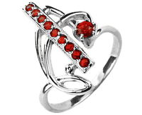 Кольцо женское серебряное Флирт
