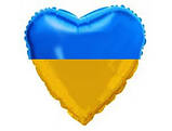 Фольгована куля з гелієм серце "Флаг України" (45 см), фото 2