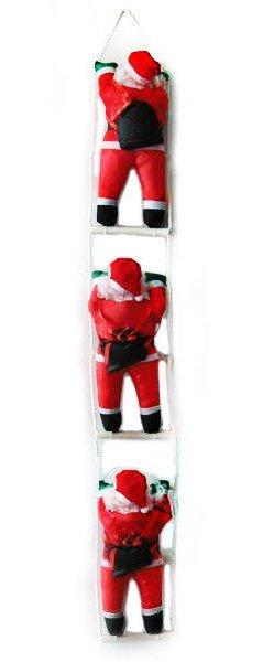 Новорічна Іграшка Підвісні Санта Клауси з Мішком Лізуть по Сходах 30 - 3 шт (ST - 30 - 3)