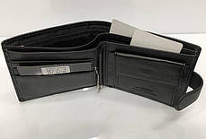 Гаманець чоловічий чорний шкіряний із затискачем три відділи для грошей на кнопці Dr. Bond M13-1 розмір 11,5х9,5х3см, фото 3