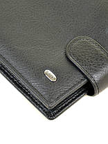 Гаманець чоловічий чорний шкіряний із затискачем три відділи для грошей на кнопці Dr. Bond M13-1 розмір 11,5х9,5х3см, фото 4