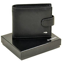 Гаманець чоловічий чорний шкіряний із затискачем три відділи для грошей на кнопці Dr. Bond M13-1 розмір 11,5х9,5х3см, фото 5