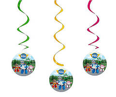 Набір "Гірлянди-підвіски-спіральки" паперові (5 шт./набір) Робокар Полі / Поллі / Robocar Poli, Різні кольори