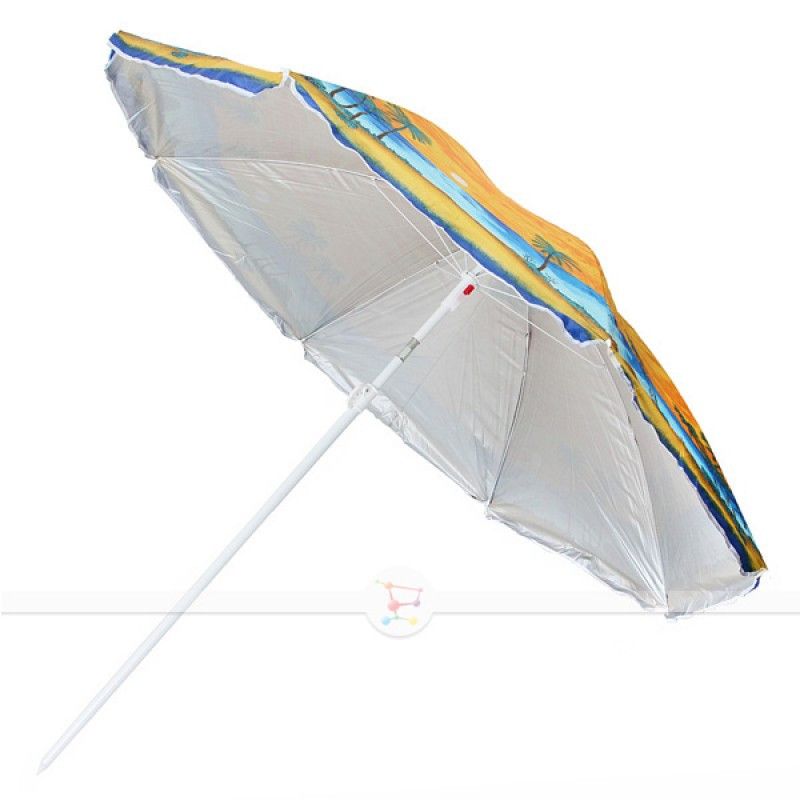Пляжный зонт с наклоном 200см, солнцезащитный зонт с креплением спиц Ромашка и напынием - фото 2 - id-p119721500