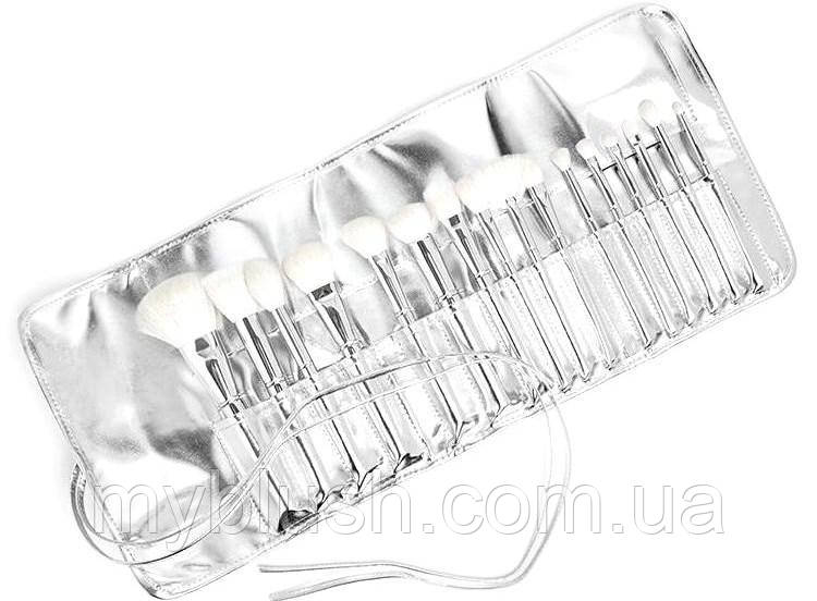 Набір пензлів Kylie Cosmetics Silver Series Brush (16 штук)