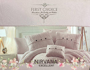 Постільна білизна + в'язане покривало First Choice Nirvana Excellent Vizon, фото 5