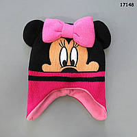 Теплая шапка Minnie Mouse для девочки. 52 см