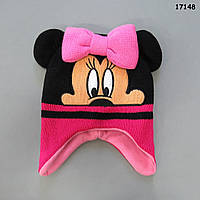 Тепла шапка Minnie Mouse для дівчинки. 52 см