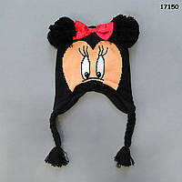 Теплая шапка Minnie Mouse для девочки. 45-50 см