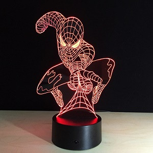 Світильник 3D Людина Павук з пультом управління