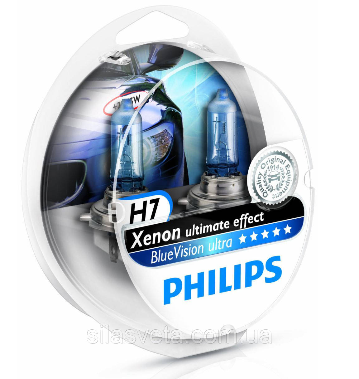Купить Автомобильные галогеновые лампы "PHILIPS"(H7)(Blue Vision Ultra)(4000K)(12V)(55W) в