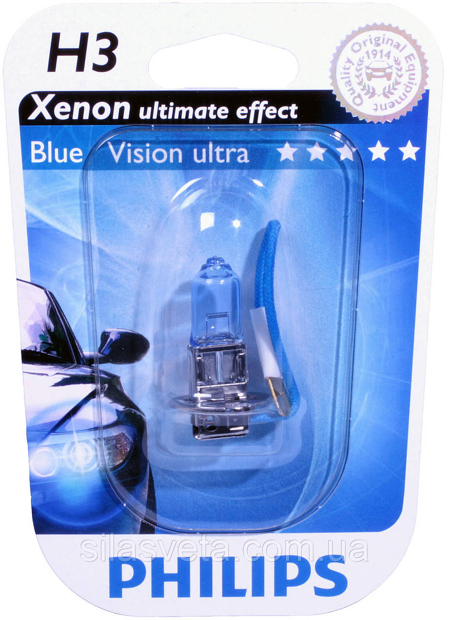 Автомобільні галогенові лампи "PHILIPS" (H3) (Blue Vision Ultra) (4000 K) (12 V) (55 W)
