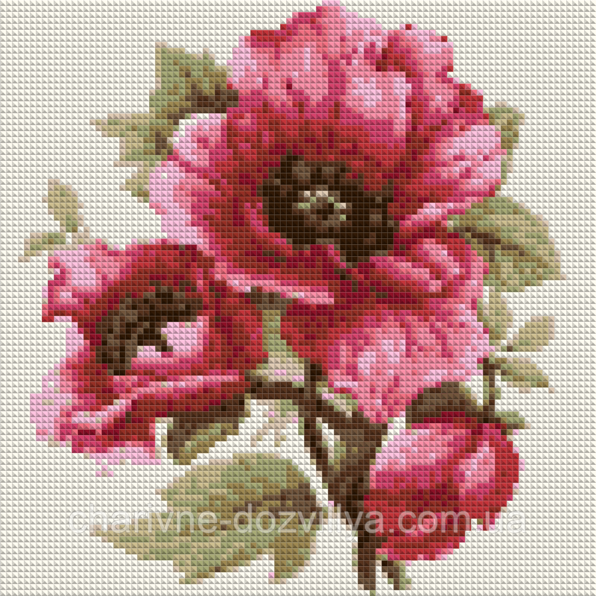 Набор алмазной вышивки (мозаики) "Розовый мак" - фото 2 - id-p793933899