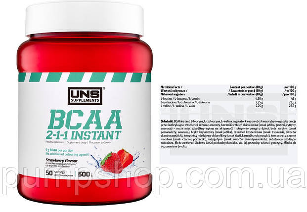 БЦАА-інстант UNS BCAA 2-1-1 Instant 500 г, фото 3