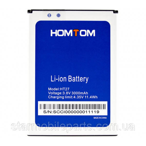 Акумулятор (АКБ, батарея) HomTom HT27 Pro (Li-ion 3.8 V 3000mAh)