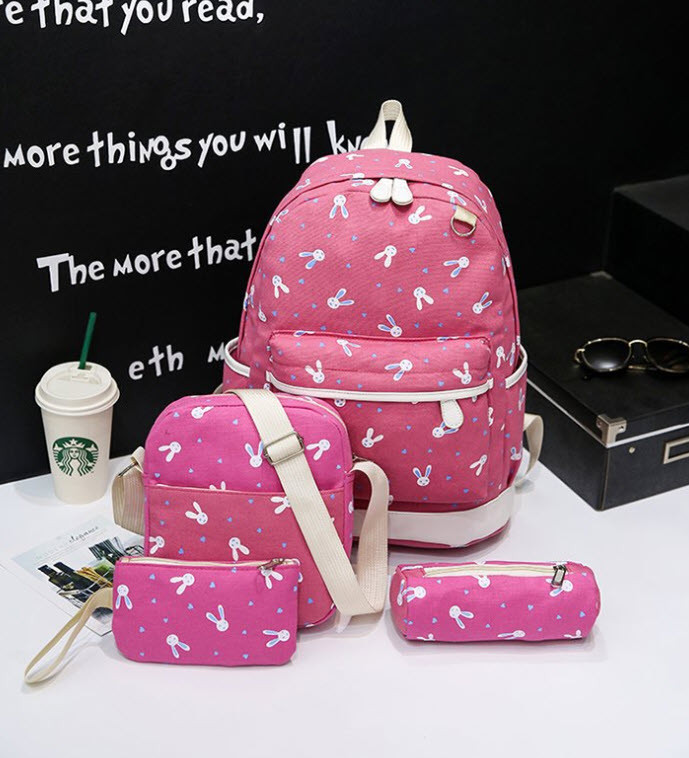 Тканинний набір 4в1 з принтом зайчиків