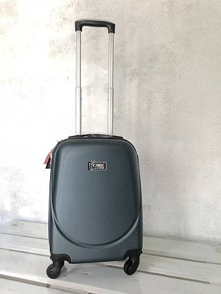Пластиковий чемодан на 4-х колесах розміру S - малий, для ручної поклажі смарагдовий Польща, фото 2