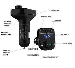 FM-фм модулятор. Car x8.Фм трансмітер Bluetooth 2 usb