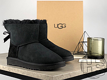 Жіночі уггі UGG Mini Bailey Bow II Boot Black 1005062, фото 2