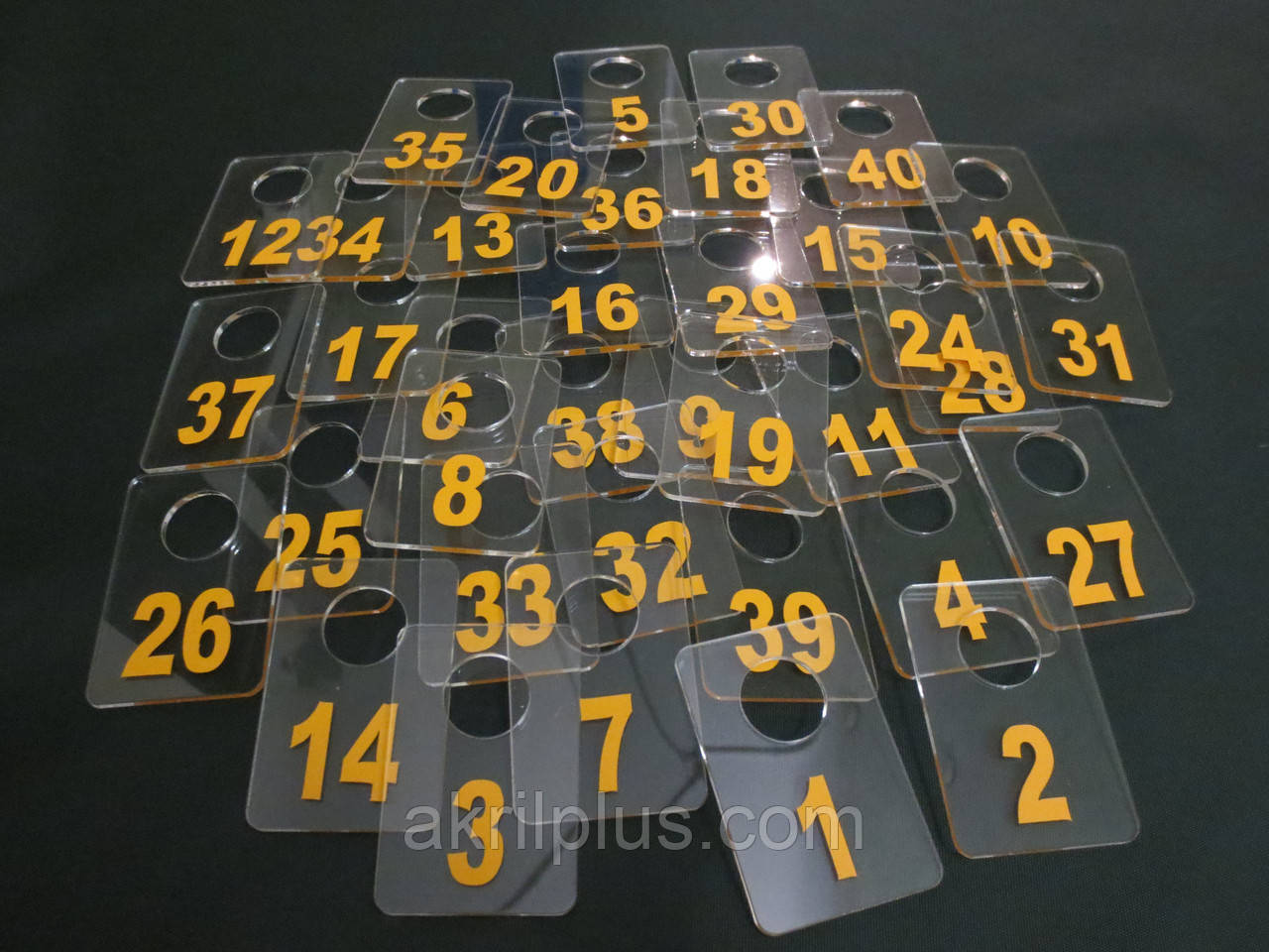 Номерки для гардеробов 40*60 мм желтый - фото 1 - id-p374795129