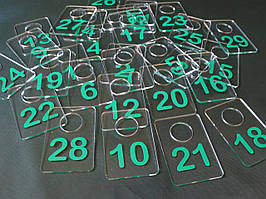 Номерки для гардеробів 40*60 мм зелений
