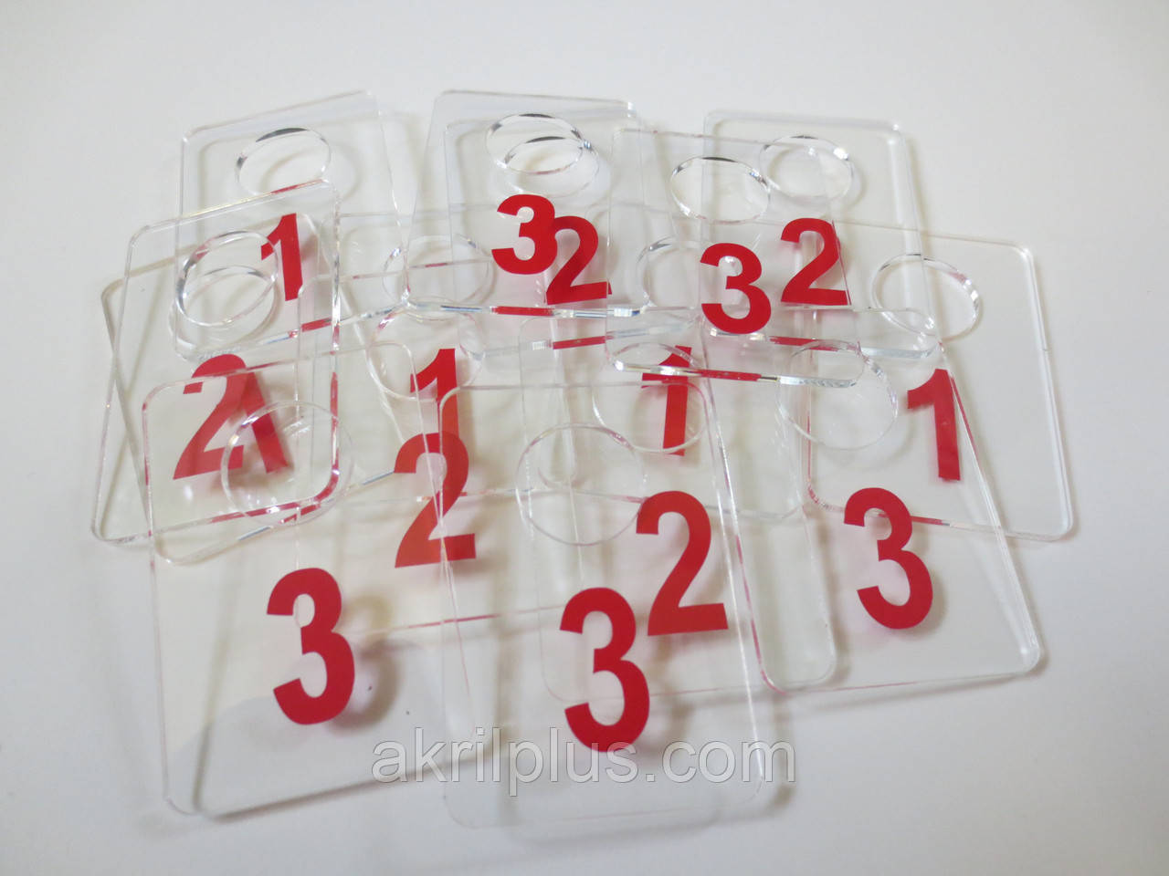 Номерки для гардеробов 40*60 мм красный - фото 1 - id-p370115914
