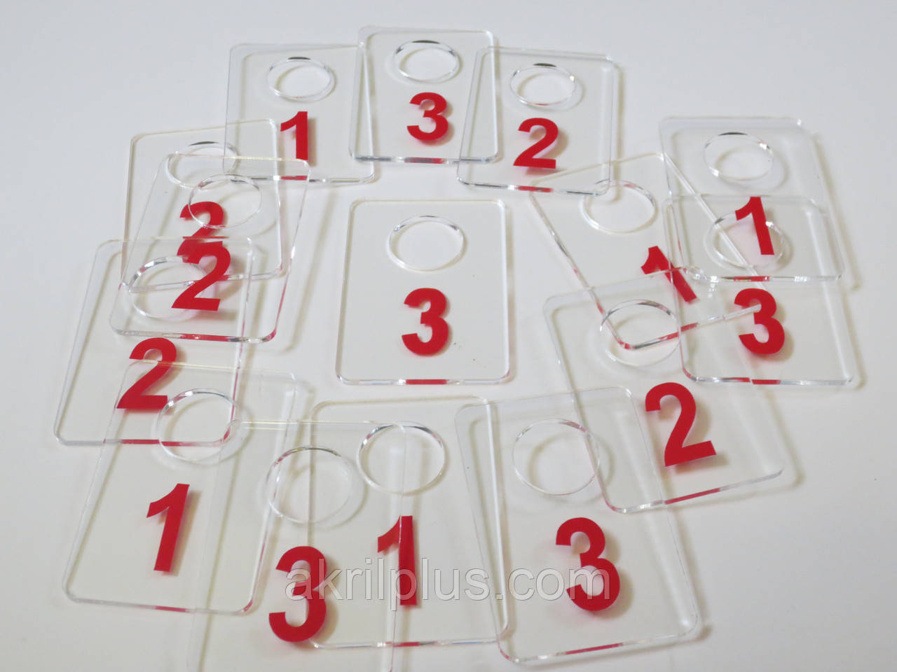 Номерки для гардеробов 40*60 мм красный - фото 3 - id-p370115914