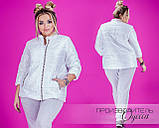 Легка жіноча демісезонна куртка батал на синтепоні та з рукавом 3/4 розміри 44-56. Арт-1342/37, фото 5