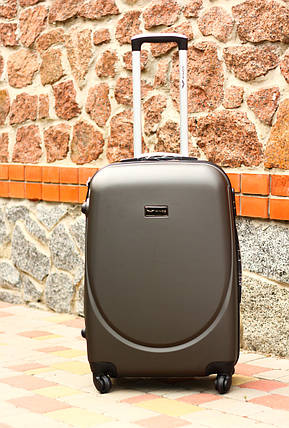 Пластикова Валіза для ручної поклажки сіра S+. Пластиковий чемодан для ручної поклажі графіт. Польща, фото 2