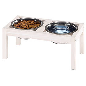 Миски для собак і кішок на дерев'яній підставці Ferplast Desco Wood 03