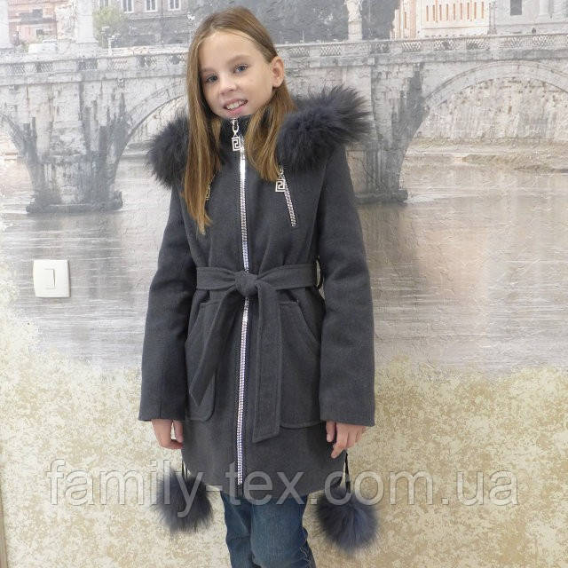 Пальто кашемірове-зимове для дівчаток Мальва, зріст 128-156 (7-14 років)