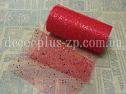 Фатин із блискітками, червоний