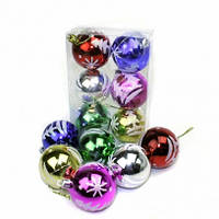 Кулька новорічна пластикова 5 см 6 кольорів 6 штук