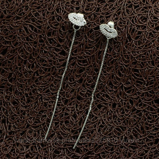 Подвійні сережки "Гламурний поцілунок"