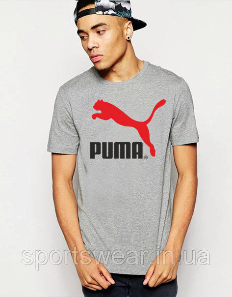 Сіра чоловіча Футболка Пума Puma "" В стилі Puma ""