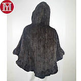 Чорна норкова шаль 44-52р, накидка хутряна. Норкове пончо, жилет., фото 8