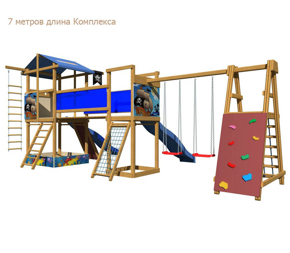 Дитячі будиночки для вулиці "Казка 12" Гірка Вежа Місток Гойдалки Скеледром