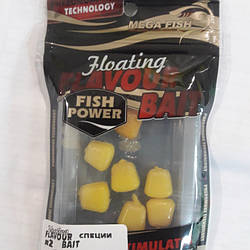 Плавальна силіконова приманка кукурудзас ароматом спецій. Fish Power. flavour floating bait